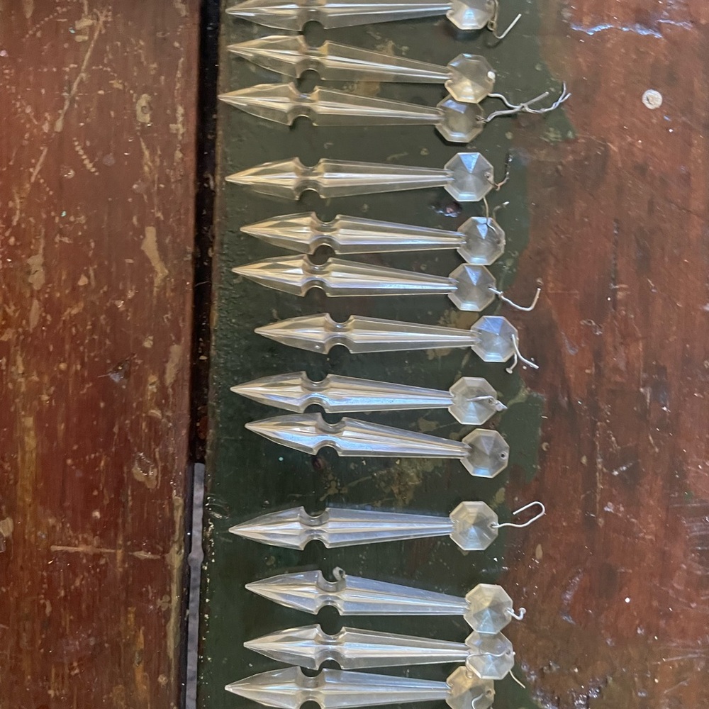 Vintage acrylic Crystal chandelier prism lot 3.5" lot of 15
